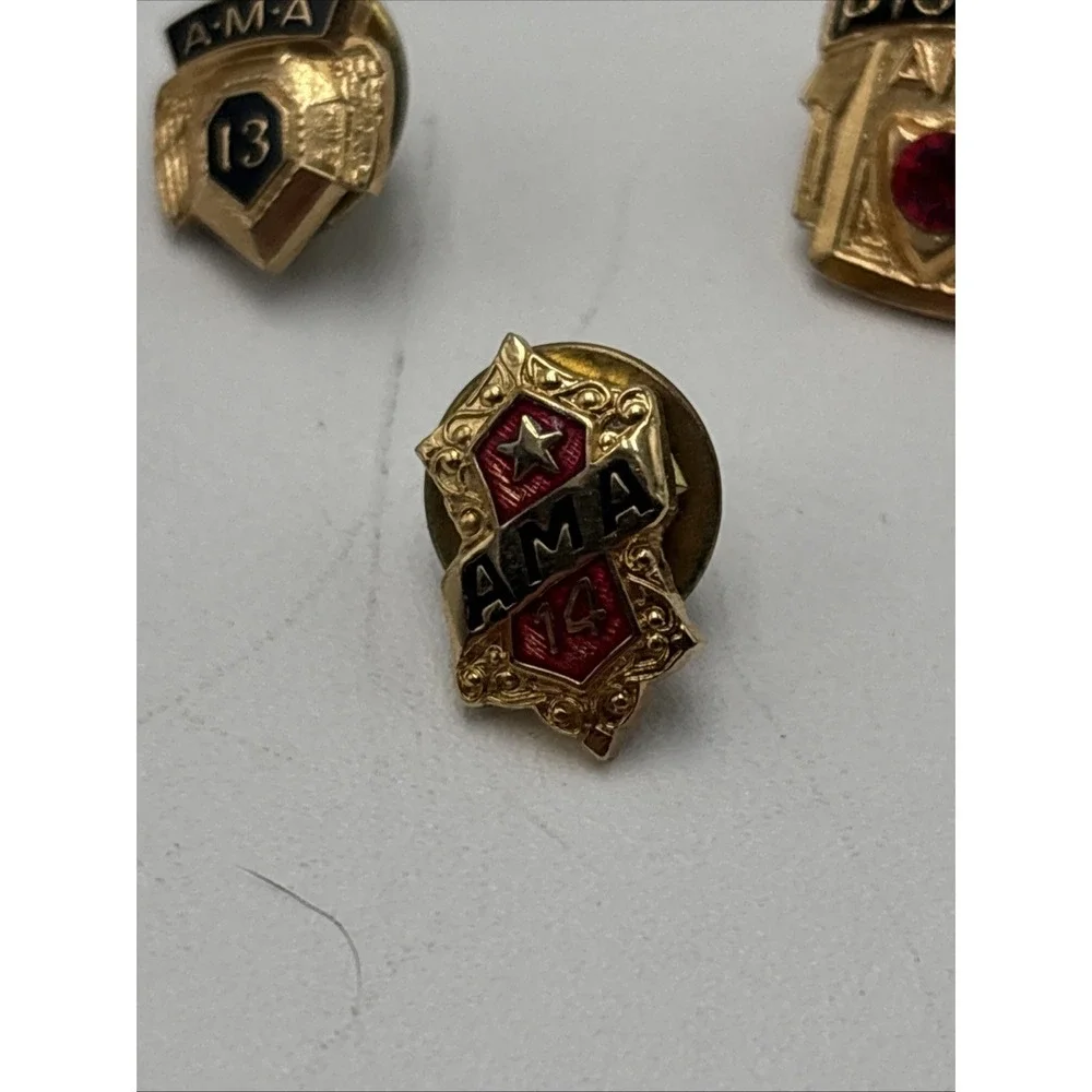 Vintage‎ AMA American Motorcycle Association Lapel Pins 50's 70's 80's Lot Of 12